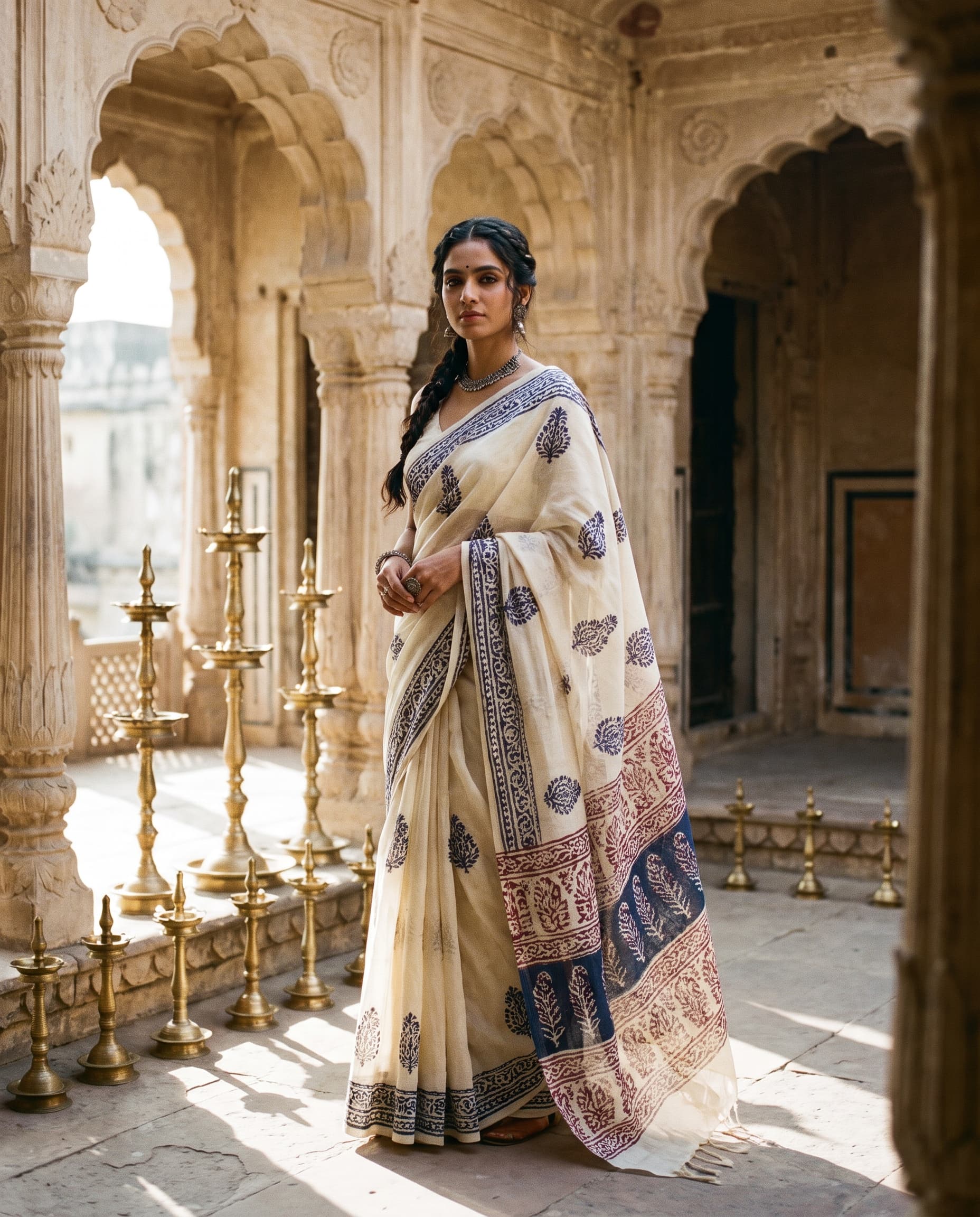 Chanderi Saree · Ivory
