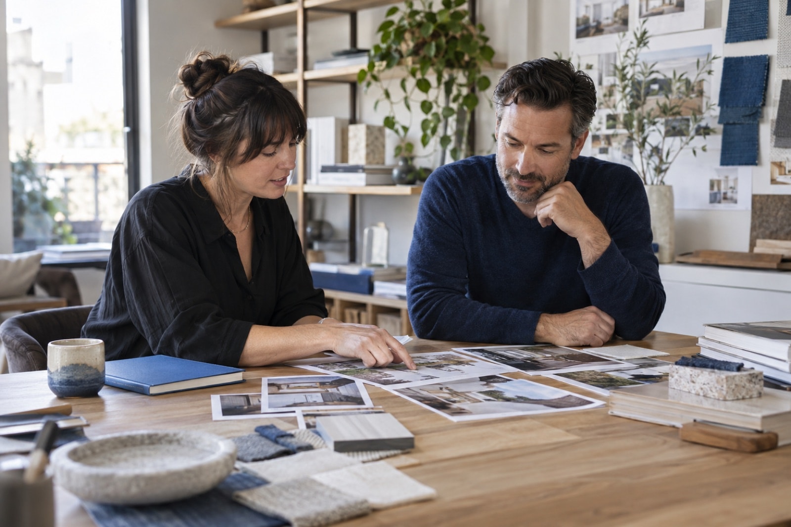 A local service owner reviewing a project portfolio with a client