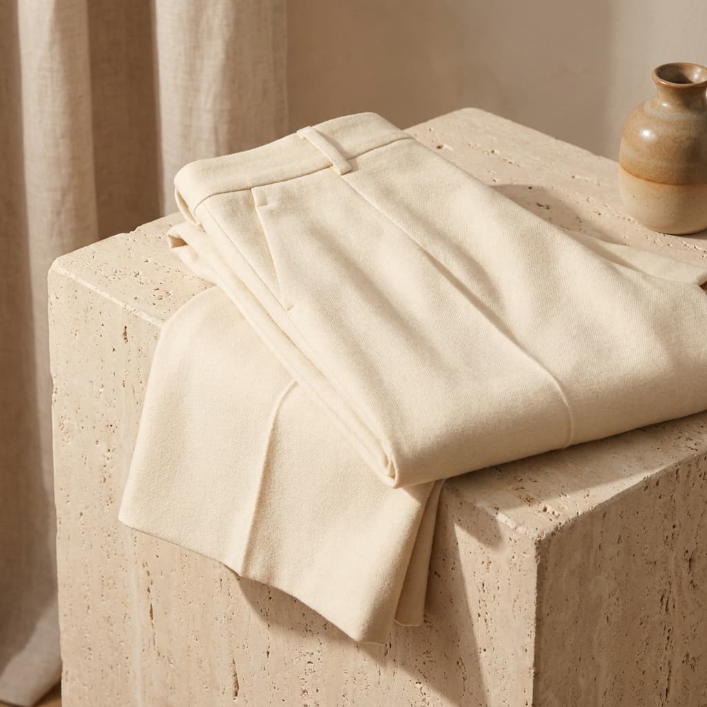 Wide-Leg Wool Trousers