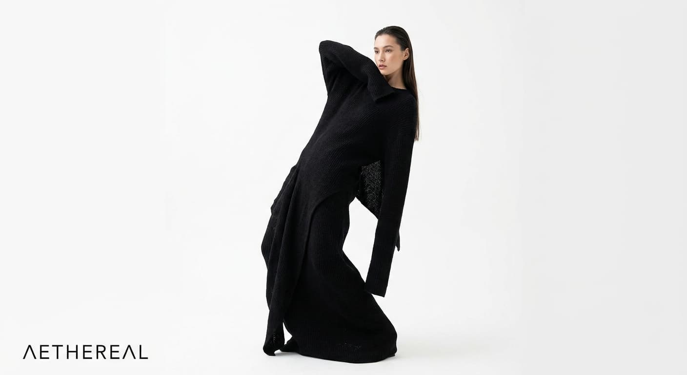 Draped Wool Gown