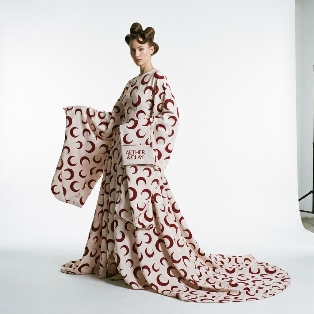 Printed Column Gown
