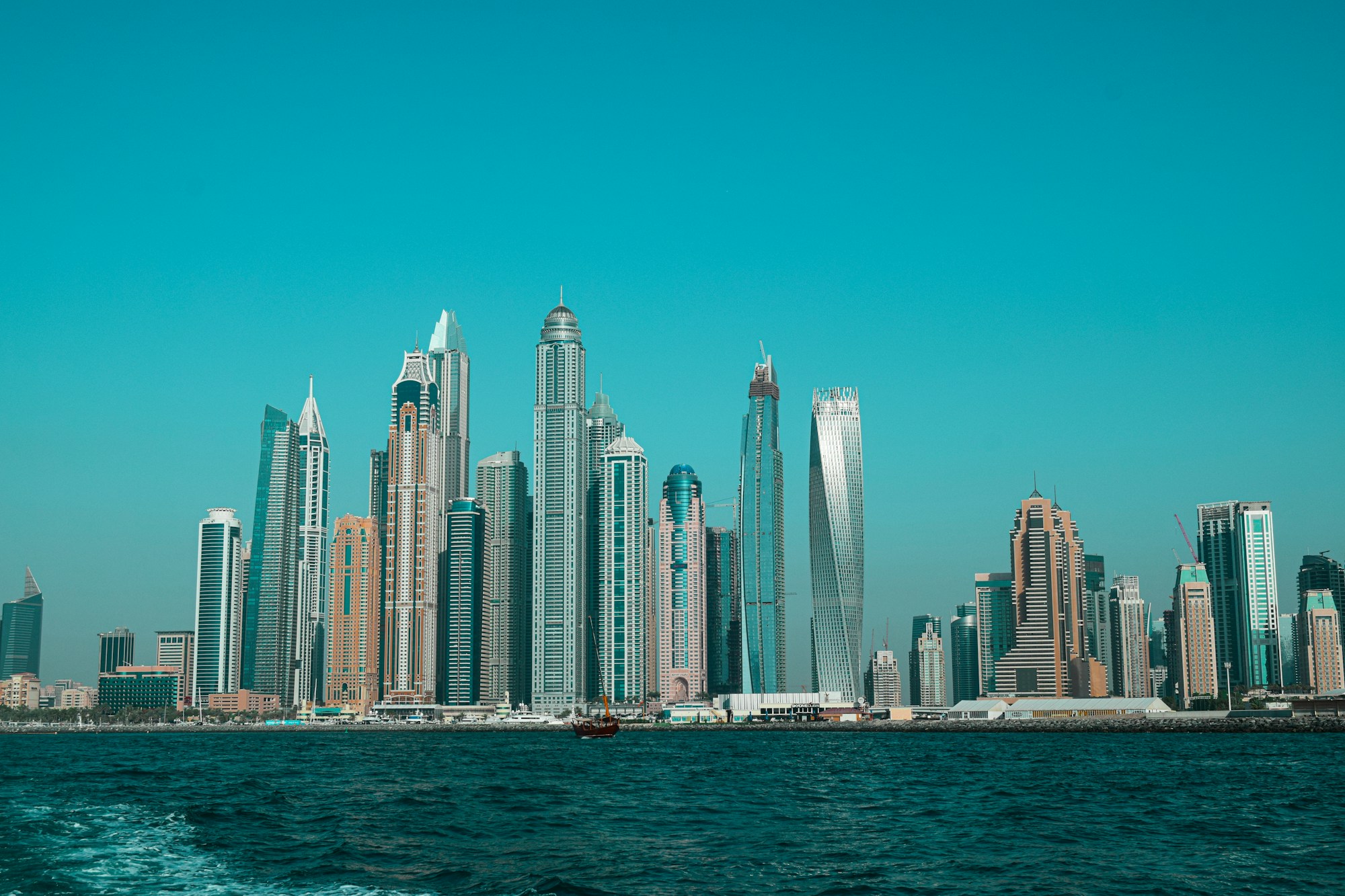 Dubai Harbour at dusk