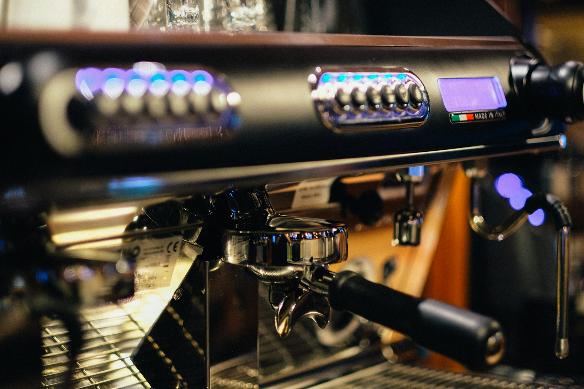 The group head of an espresso machine