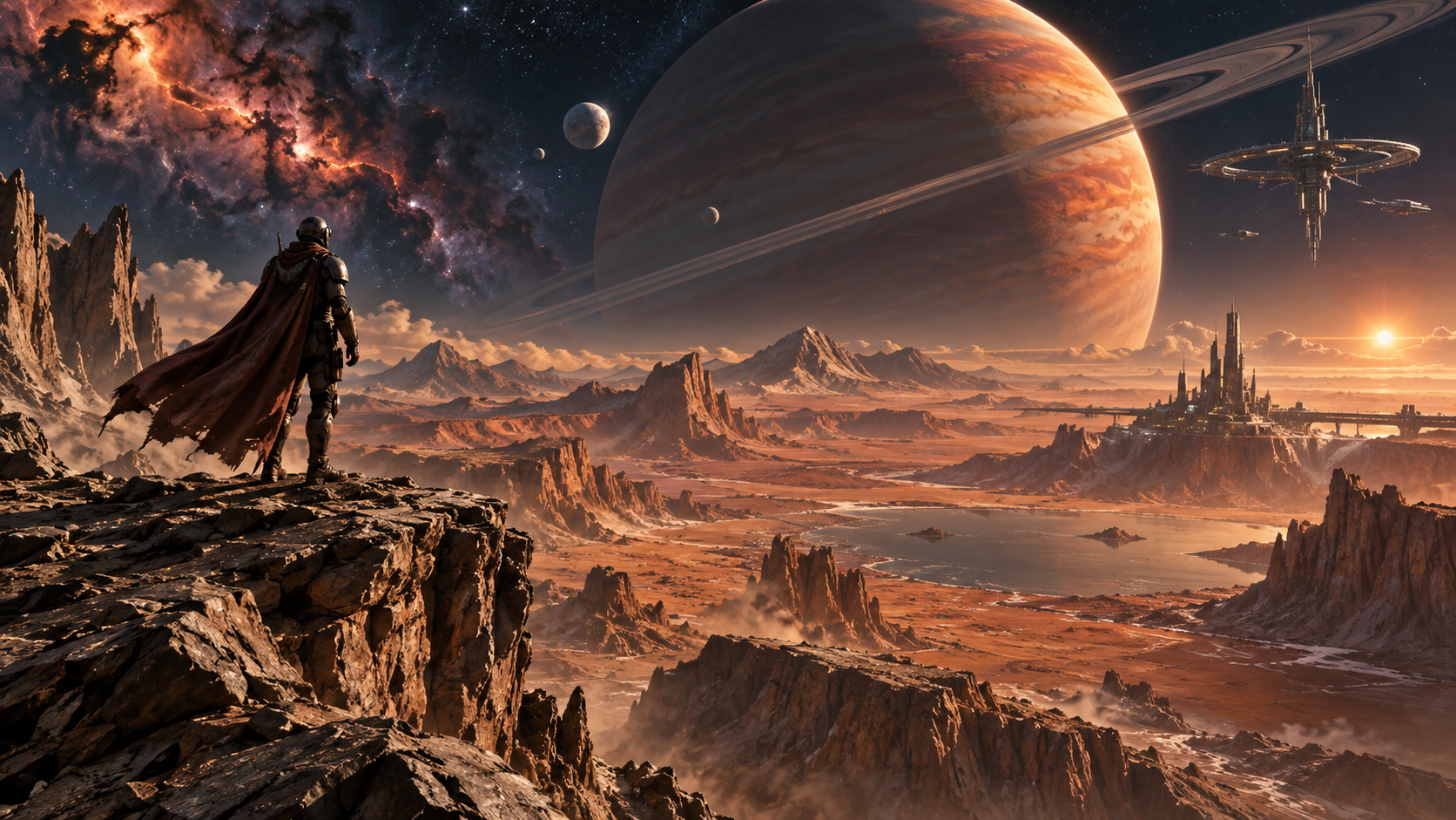 Explorer overlooking Titan