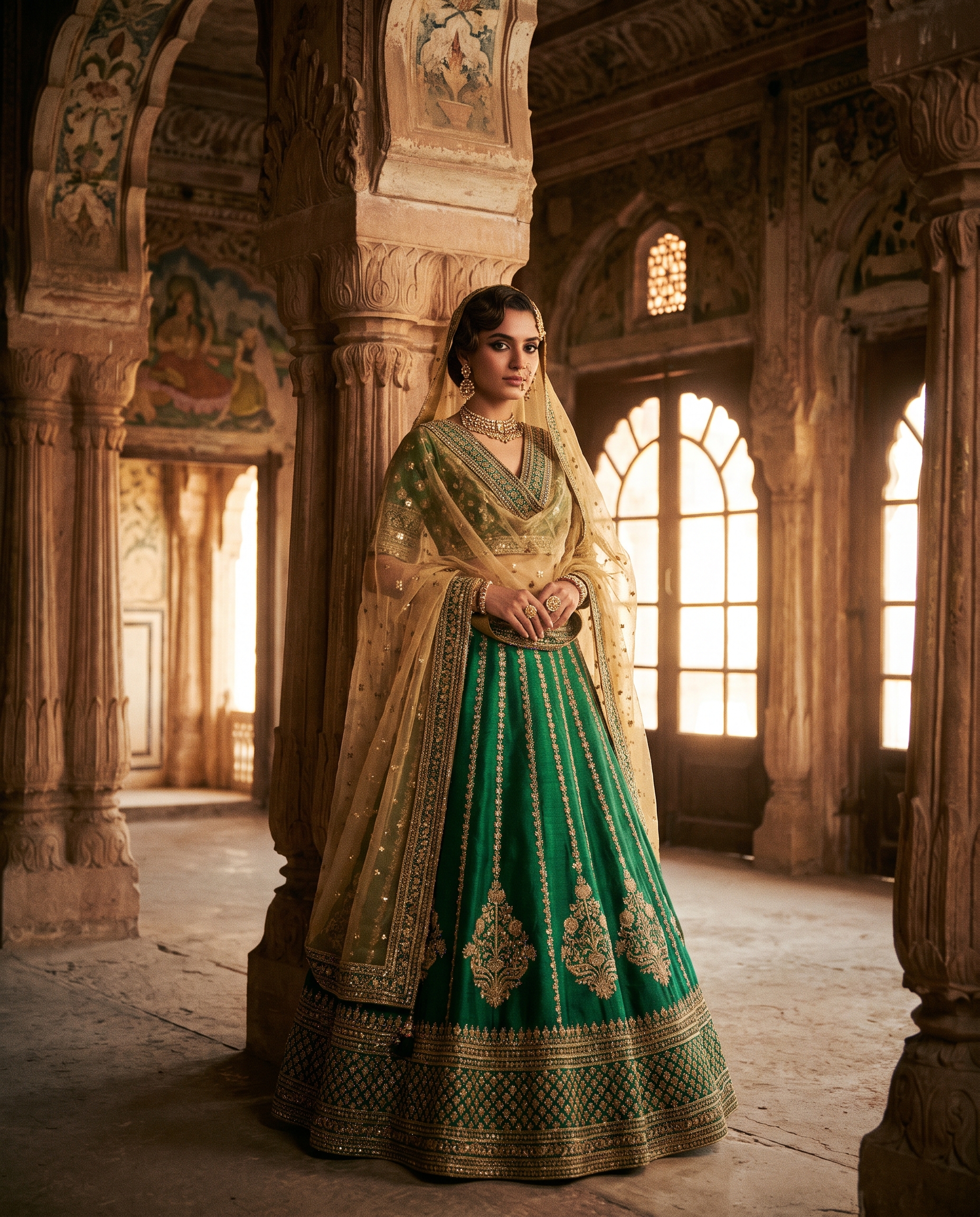 Designer Emerald Lehenga Set