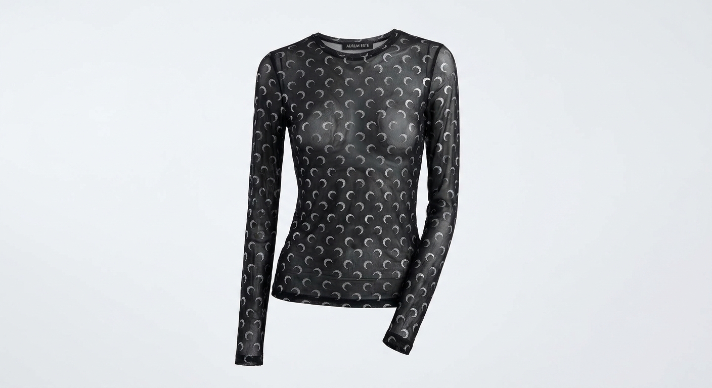 Sheer Mesh Turtleneck