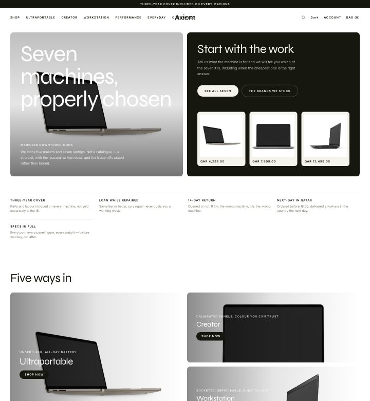 Axiom storefront