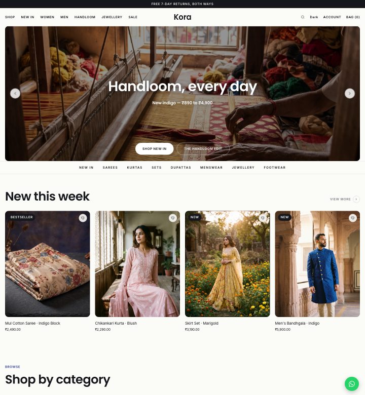 Kora storefront