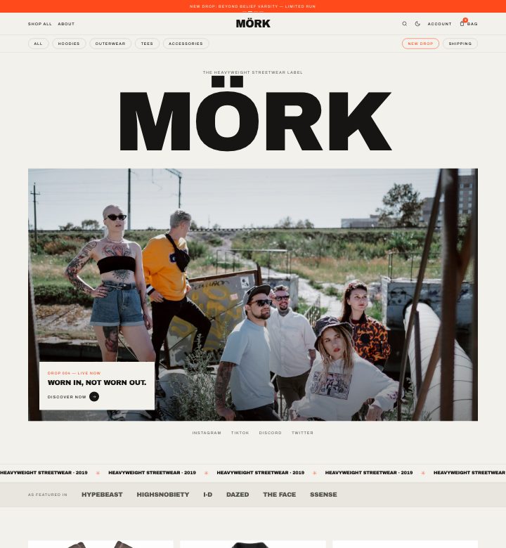 MÖRK storefront