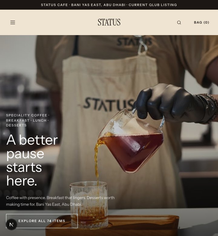 STATUS Cafe storefront